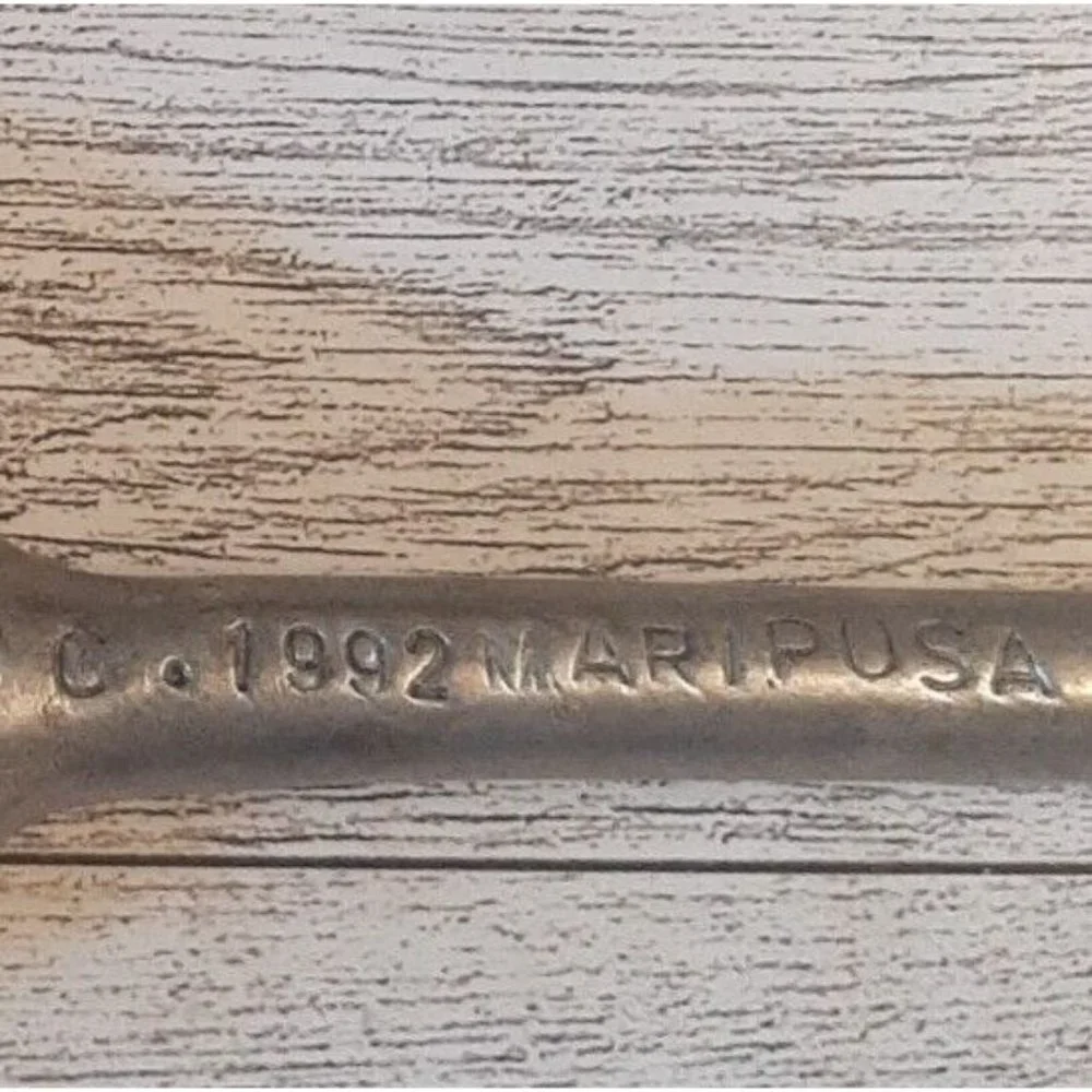 Mariposa Cast Aluminum Salad Servers Vintage 1992 Leaf Pattern Spoon Fork